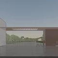 Modern Minimalist Prefabricated Construction Industrial Park Main Entrance Design With Telescopic Access Gate