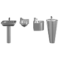 Modern Stainless Steel Washbasins With Pedestal Countertop And Wall Mounted Styles