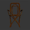 Wicker Leisure Chair With Armrests Woven Seat And Curved Natural Frame Design