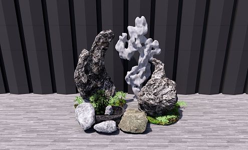 new chinese style stone 3d model