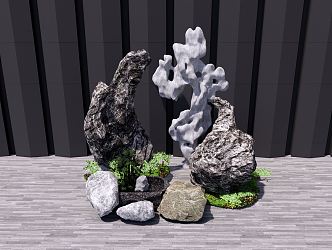 new chinese style stone 3d model