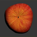 Shiny Red Apple With Yellow Spots And Brown Stem On Black Surface Gray Background