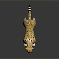 Realistic Cheetah Model With Spotted Coat Standing On Dark Reflective Surface 3d model