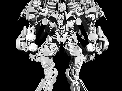 Intelligent Machine Detailed Mechanical Design With Complex Robotic Components And Structure 3d model