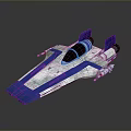 Sci Fi Blue And Silver Spaceship Model With Futuristic Wings And Cockpit 3d model