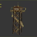 Tower defense sentry tower air defense watchtower observatory tower loft 3d model