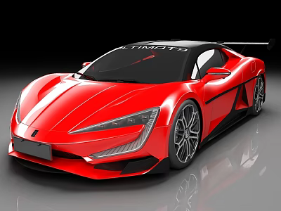 Red Sports Car With Modern Aerodynamic Design And Sleek Exterior Styling 3d model