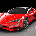 Red Sports Car With Modern Aerodynamic Design And Sleek Exterior Styling