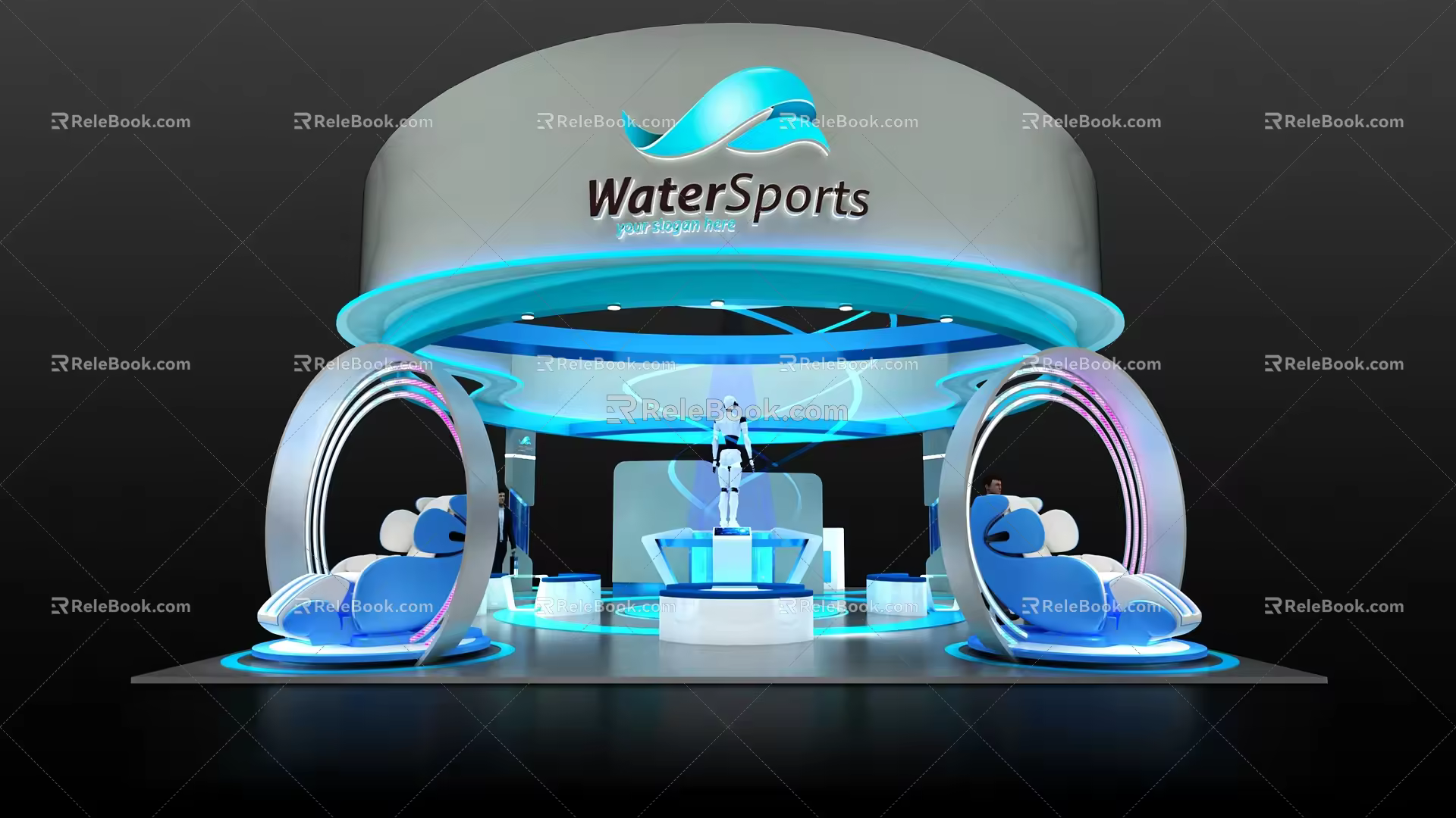 WaterSports science and technology exhibition booth model 3d model