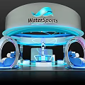 WaterSports science and technology exhibition booth model 3d model