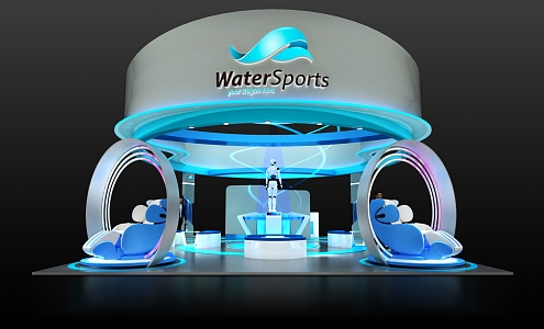 WaterSports science and technology exhibition booth model 3d model