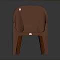 Modern Brown Plastic Chair With Ergonomic Backrest Armrests Textured Surface And Sturdy Legs