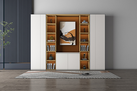 Modern Bookcase Dark Bookcase 3d model