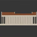 Cartoon Style Ancient Greek Temple Model with White Columns Red Roof and Central Opening