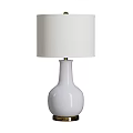 Minimalist White Ceramic Table Lamp With Fabric Shade And Sleek Design 3d model