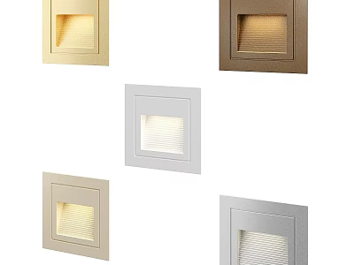 Modern Square Wall Sconces In Beige Brown White Colors With Grille Design For Interior Lighting 3d model