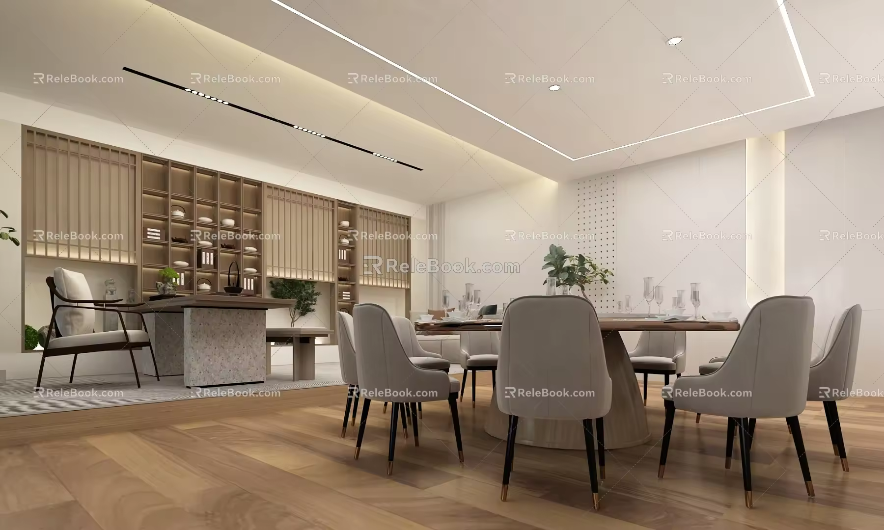 Box Reception area Tea room Dining table 3d model