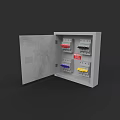 Open Door Electrical Distribution Box With Colorful Switches And Components 3d model