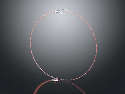 Delicate Silver Chain Necklace With Heart Pendant For Women Daily Fashion Accessory Wear 3d model