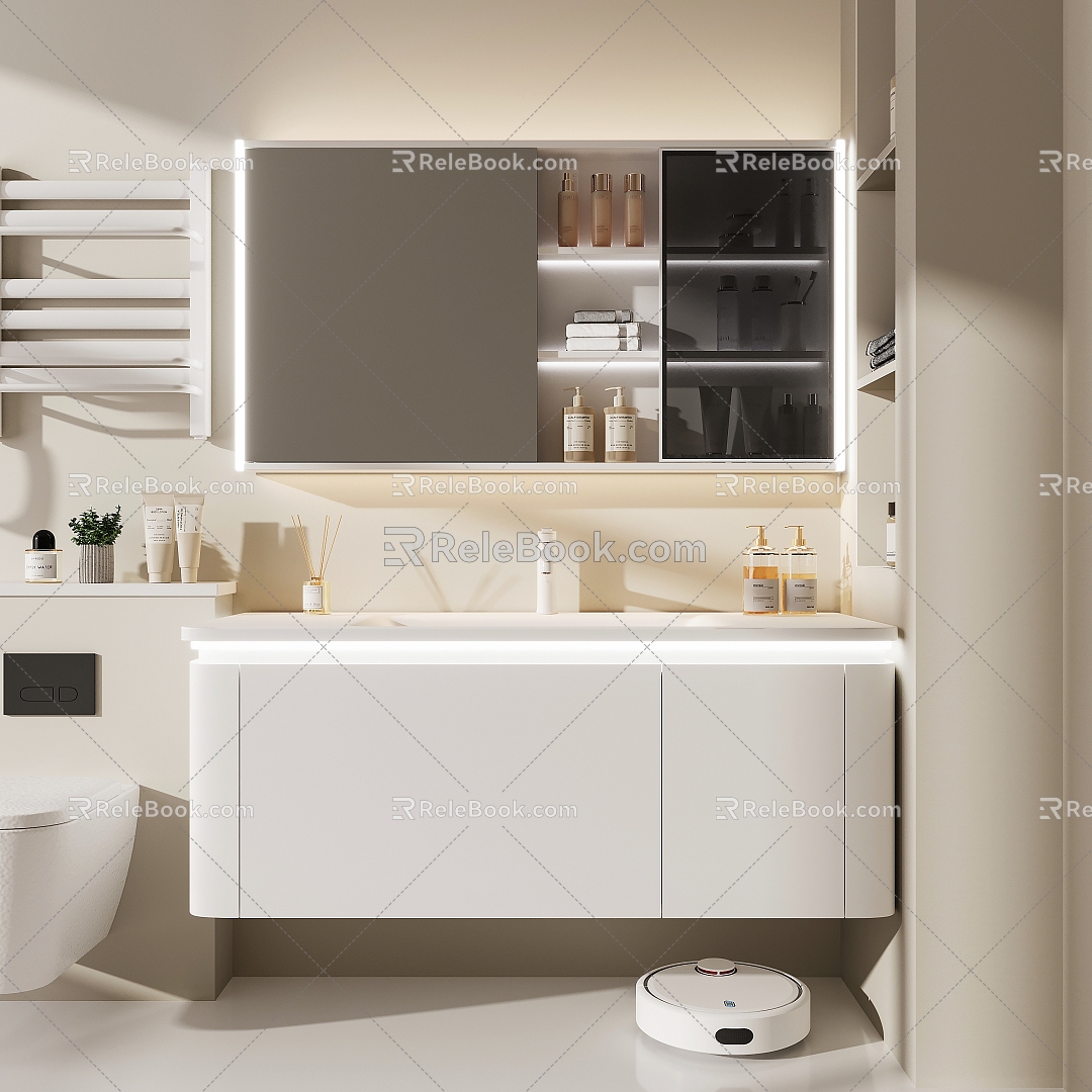 modern sink bathroom cabinet 3d model