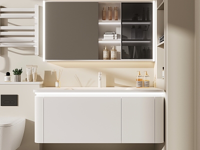 modern sink bathroom cabinet 3d model