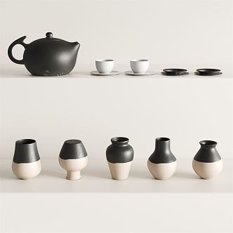 Quiet tea set 3d model