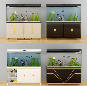 Modern fish tank aquarium combination 3d model