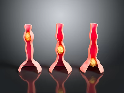 Red Tubular Household Items With Yellow Spheres And Stand Design For Daily Use 3d model
