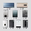 Various Wall Mounted Water Heaters With Different Colors And Modern Designs 3d model