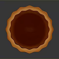 Appetizing Red Pie With Orange Scalloped Edge And Smooth Glossy Surface