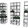 Black Metal Plant Stands With Potted Plants In Different Designs For Garden Decor