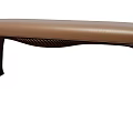 Brown Upholstered Sofa Bench With Textured Surface And Modern Design