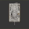 Vintage Military Tank With Weathered Exterior Metal Tracks And Turret Detail Design