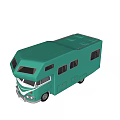 Light Green Caravan Exterior Design With Modern Windows And Stylish Look