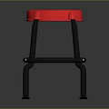 Red Padded Bar Stool With Black Metal Frame For Modern Home Use