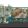 Elegant Oriental Han Culture Photo Check In Spot With Hanfu Guzheng Landscape Scroll And Lanterns