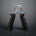 Durable Hand Gripper with Metal Frame and Black Rubber Handles for Strength Training 3d model