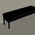 Black Leather Storage Bench With Simple Design And Sturdy Legs For Indoor Use 3d model