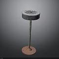Circular Metal Floor Drain Fixture With Perforated Cover Metal Rod And Red Base