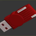 Red Portable USB Flash Drive High Speed Storage for Mobile Digital Devices 3d model