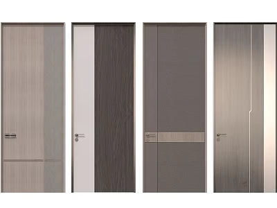 Modern Hinged Doors With Various Wood Grain Patterns And Color Options For Interior 3d model