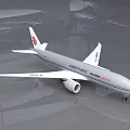Air China Passenger Aircraft With White Body Red Tail Logo And Blue Stripe