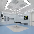 Modern Laboratory Corridor With White Walls And Ceiling Lights 3d model