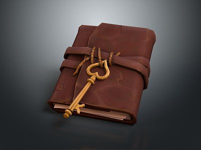 Modern diary book 3d model