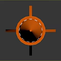 Orange and White Rocket Weapon with Fins and Detailed Yellow Markers Design