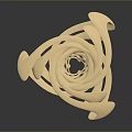 Golden Spiral Abstract Sculpture With Twisted Design And Modern Art Style