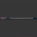 Futuristic Glowing Axe With Blue Blade And Textured Metallic Handle Design