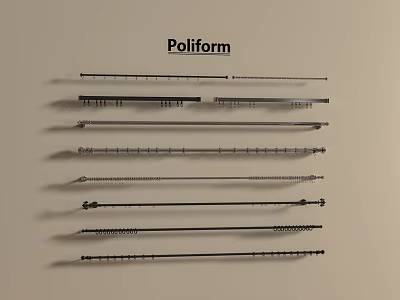Poliform Hardware Collection Featuring Various Metal Bars And Components 3d model