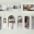 Modern Mirror Decorative Mirror Full-length Mirror 3d model
