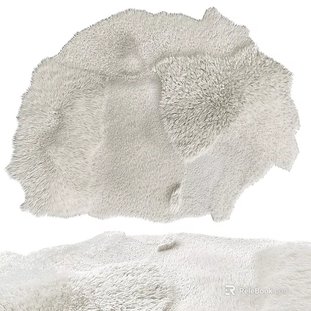 Plush Shaped Rug with Soft Textured Surface for Modern Home Decor 3d model 